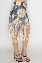 Load image into Gallery viewer, Origami Floral Fringe Skirt