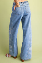 Load image into Gallery viewer, Easel Wide Leg Embroidered Jeans