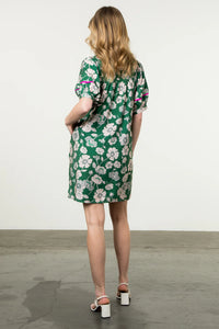 THML Puff Sleeve Floral Midi Dress