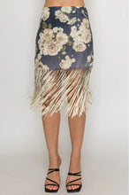 Load image into Gallery viewer, Origami Floral Fringe Skirt
