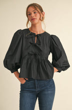 Load image into Gallery viewer, Jodifl Peplum Top with Bows
