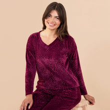 Load image into Gallery viewer, NEW! Amanda Blu Leopard Chenille Top Wine
