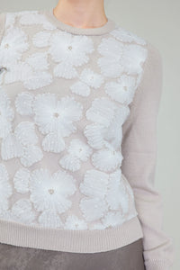 Current Air Floral Applique Sweater