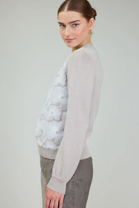 Current Air Floral Applique Sweater