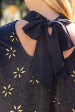 Load image into Gallery viewer, Voy High Neck Metallic Floral Dress
