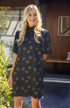 Load image into Gallery viewer, Voy High Neck Metallic Floral Dress
