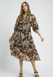 Umgee Floral Midi Dress