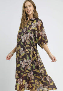 Umgee Floral Midi Dress