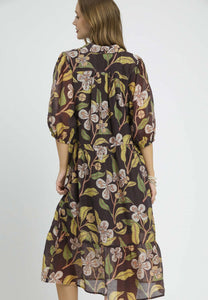 Umgee Floral Midi Dress