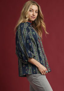 Umgee Floral Mix Top