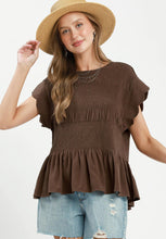 Load image into Gallery viewer, Umgee Smocked Peplum Top
