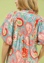 Load image into Gallery viewer, Umgee Paisley Puff Sleeve Top
