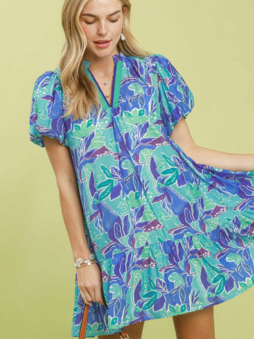 Umgee Tropical Print Dress