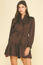 Load image into Gallery viewer, Pinch Satin Ruffled Dress
