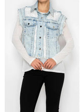 Load image into Gallery viewer, Origami Lace Denim Vest
