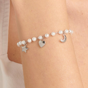Brosway Pearl Bracelet Chant with Moon & Heart