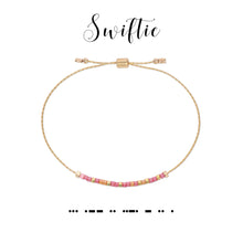 Load image into Gallery viewer, Dot &amp; Dash Morse Code Swiftie Bracelet
