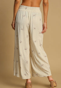 Umgee Bow Wide Leg Pants