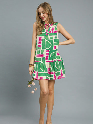 Umgee Abstract Print Mini Dress