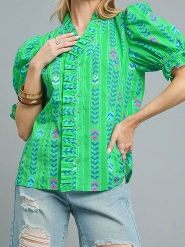 Umgee Ruffle Trim Top