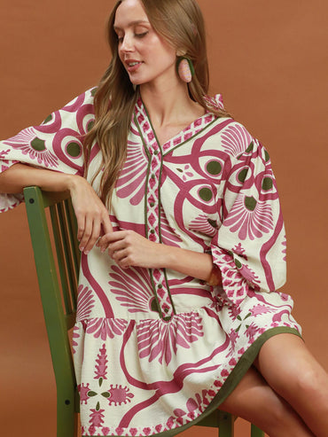 Umgee Abstract Print Dress