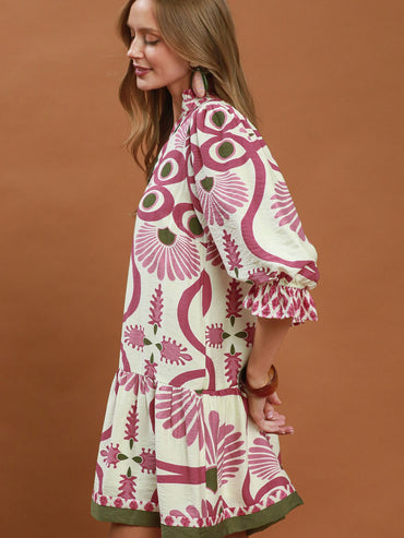 Umgee Abstract Print Dress