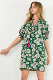 Load image into Gallery viewer, THML Puff Sleeve Floral Midi Dress
