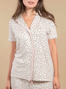 Amanda Blu Taupe Leopard Pajama Top