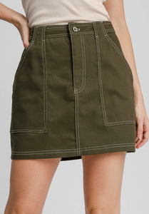 Umgee Twill Mini Skirt