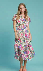 Umgee Floral Midi Dress