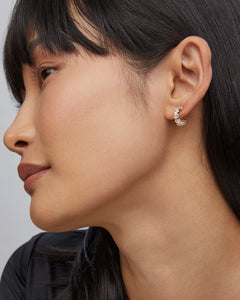 Kendra Scott Cailin Crystal Huggie Earrings Gold