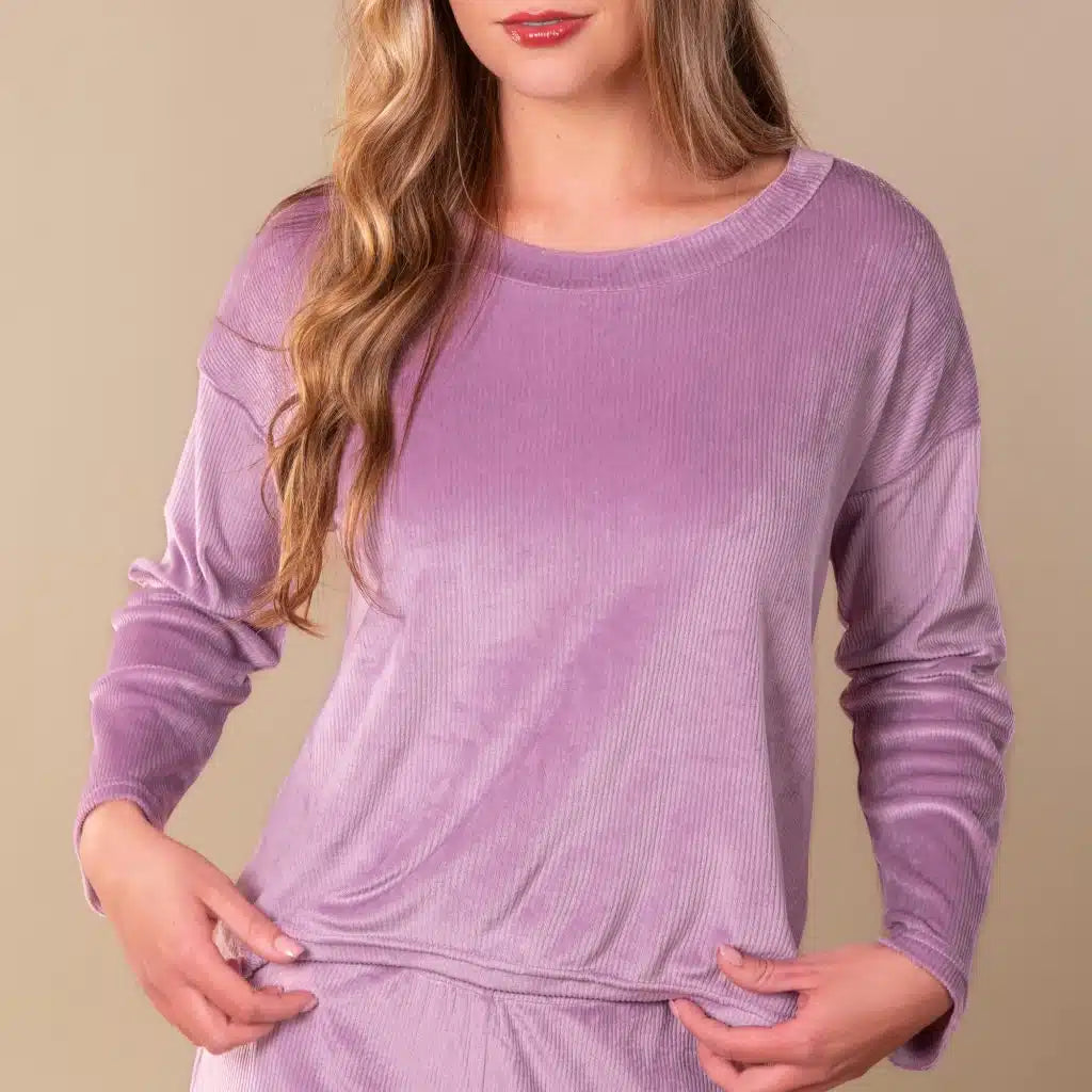 Amanda Blu Lavender Chenille Loungewear Top