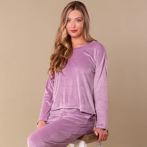 Amanda Blu Lavender Chenille Loungewear Top