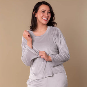 Amanda Blu Grey Chenille Loungewear Top