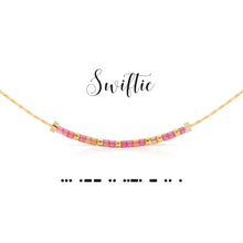 Load image into Gallery viewer, Dot &amp; Dash Morse Code Swiftie Necklace
