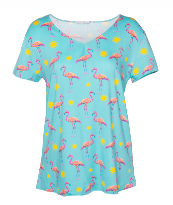 Amanda Blu Miami Flamingo Pajama Top