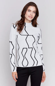 Charlie B Reversible Mock Neck Sweater