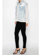 Load image into Gallery viewer, Origami Lace Denim Vest
