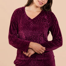 Load image into Gallery viewer, NEW! Amanda Blu Leopard Chenille Top Wine
