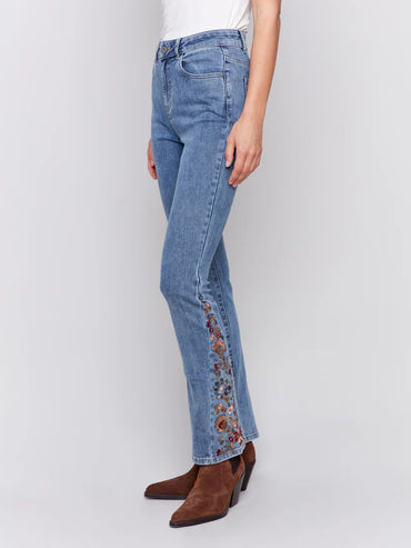 Charlie B Floral Embroidered Jeans