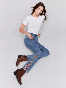 Charlie B Floral Embroidered Jeans