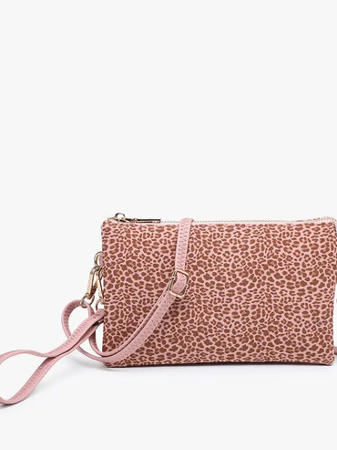Jen & Co Crossbody Organizer Cheetah Pink