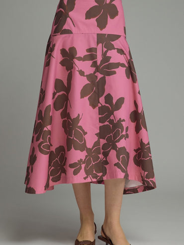Entro Floral Midi Skirt