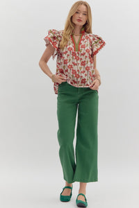Entro Flutter Floral Top