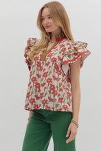 Load image into Gallery viewer, Entro Flutter Floral Top
