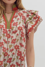 Load image into Gallery viewer, Entro Flutter Floral Top
