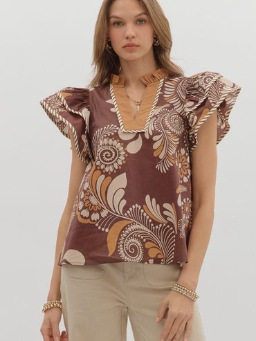Entro Flutter Sleeve Top