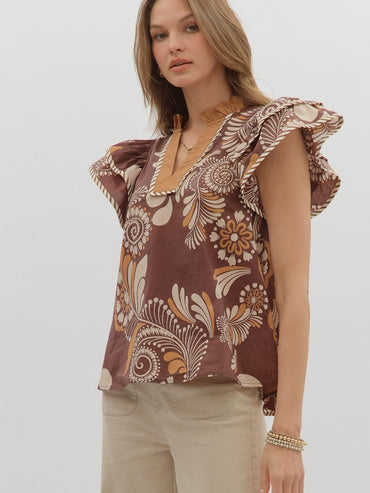 Entro Flutter Sleeve Top