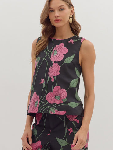 Entro Floral Sleeveless Top