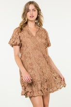 Load image into Gallery viewer, THML Mesh Puff Sleeve Dress
